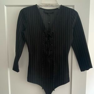 NWT Kendall + Kylie S Black pinstripe bodysuit